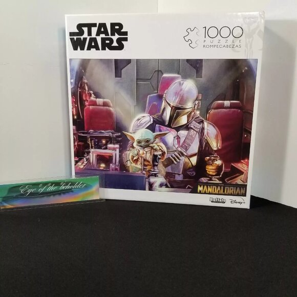 Star Wars 1000 Piece Buffalo Jigsaw Puzzle The Mandalorian & The Child Yoda-NEW - Picture 1 of 2